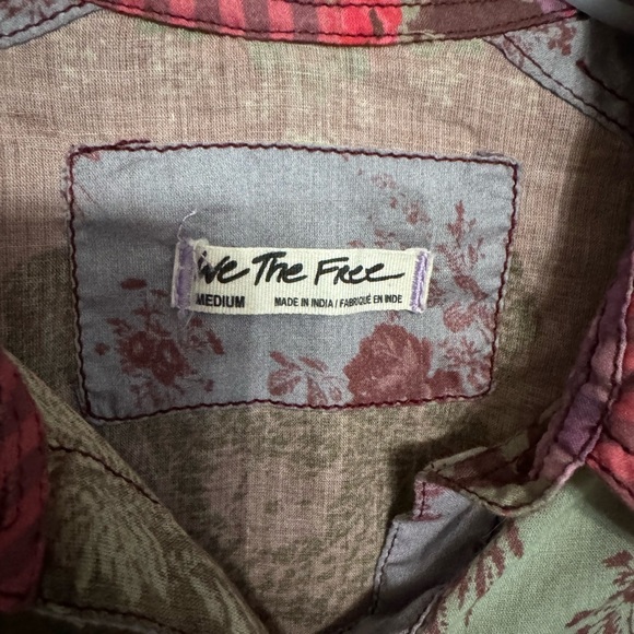 We The Free Medium Like New Free People Button Down Multicolor Floral Blouse - Picture 2 of 5